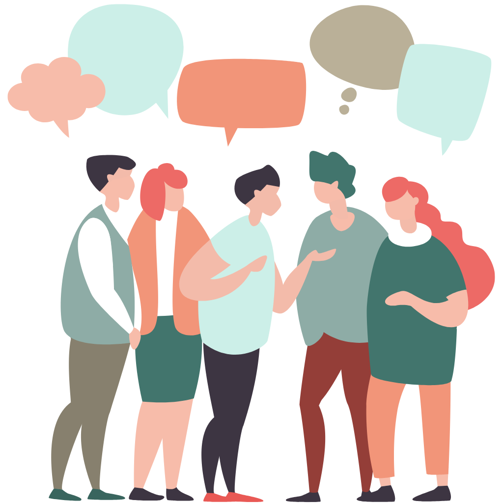 Ilustración de gente haciendo networking