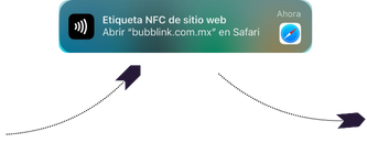Notificación de celular de Etiqueta NFC de sitio web
